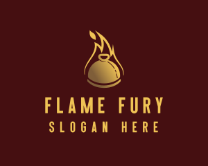 Restaurant Dining Cloche Flame logo design