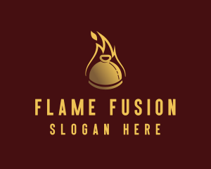 Restaurant Dining Cloche Flame logo design