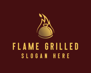 Restaurant Dining Cloche Flame logo design