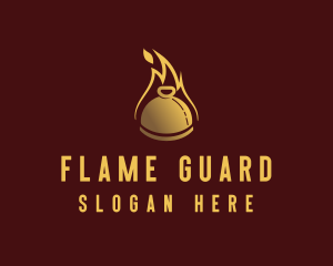 Restaurant Dining Cloche Flame logo design