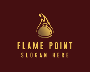 Restaurant Dining Cloche Flame logo design