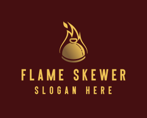 Restaurant Dining Cloche Flame logo design