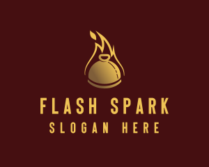 Restaurant Dining Cloche Flame logo design