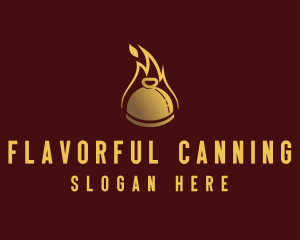 Restaurant Dining Cloche Flame logo design