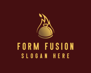 Restaurant Dining Cloche Flame logo design