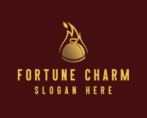 Restaurant Dining Cloche Flame logo design