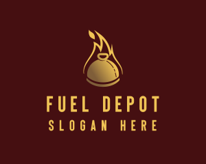 Restaurant Dining Cloche Flame logo design