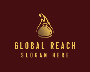 Restaurant Dining Cloche Flame logo design