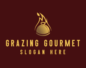 Restaurant Dining Cloche Flame logo design