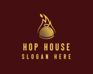 Restaurant Dining Cloche Flame logo design