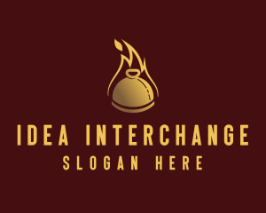 Restaurant Dining Cloche Flame logo design