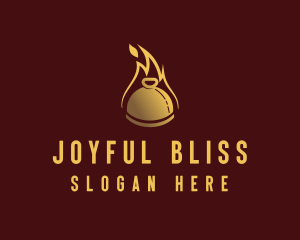 Restaurant Dining Cloche Flame logo design