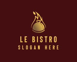 Restaurant Dining Cloche Flame logo design