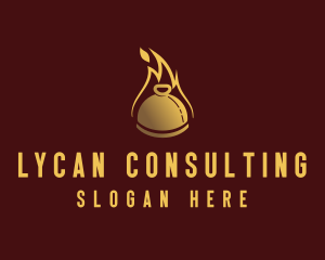 Restaurant Dining Cloche Flame logo design