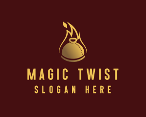 Restaurant Dining Cloche Flame logo design