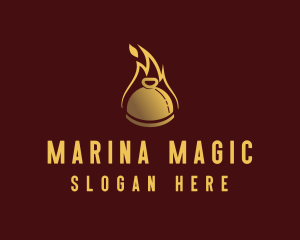 Restaurant Dining Cloche Flame logo design