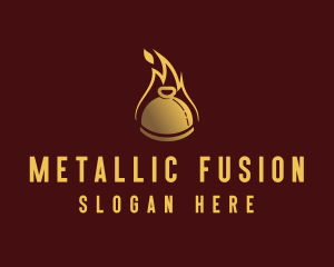 Restaurant Dining Cloche Flame logo design