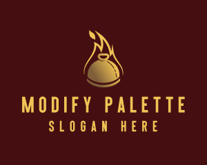 Restaurant Dining Cloche Flame logo design