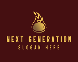 Restaurant Dining Cloche Flame logo design