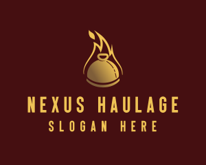 Restaurant Dining Cloche Flame logo design