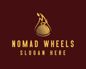 Restaurant Dining Cloche Flame logo design