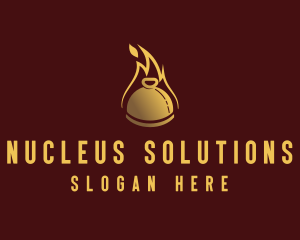 Restaurant Dining Cloche Flame logo design