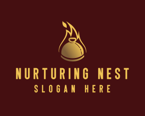 Restaurant Dining Cloche Flame logo design