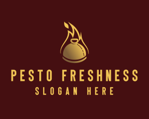 Restaurant Dining Cloche Flame logo design