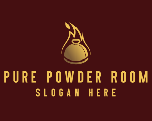 Restaurant Dining Cloche Flame logo design