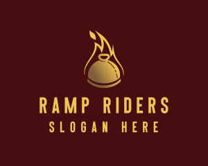 Restaurant Dining Cloche Flame logo design