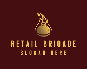 Restaurant Dining Cloche Flame logo design