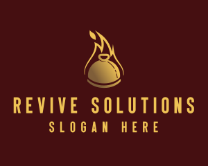 Restaurant Dining Cloche Flame logo design