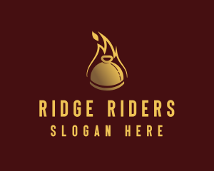 Restaurant Dining Cloche Flame logo design