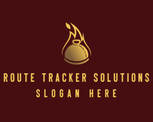 Restaurant Dining Cloche Flame logo design