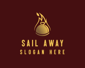 Restaurant Dining Cloche Flame logo design