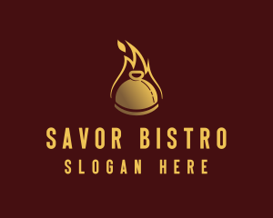 Restaurant Dining Cloche Flame logo design