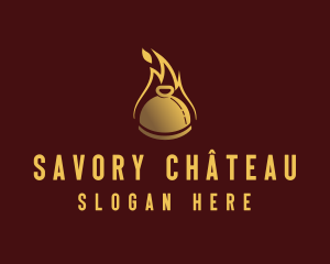 Restaurant Dining Cloche Flame logo design