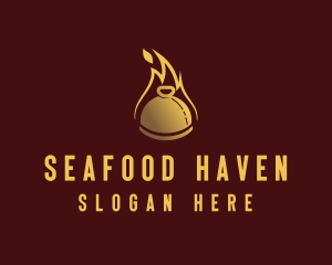 Restaurant Dining Cloche Flame logo design