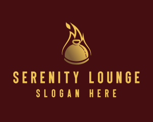 Restaurant Dining Cloche Flame logo design