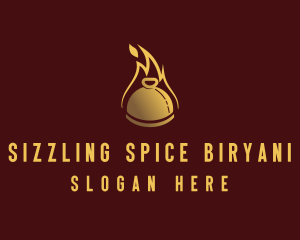 Restaurant Dining Cloche Flame logo design