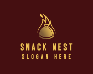 Restaurant Dining Cloche Flame logo design