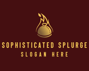 Restaurant Dining Cloche Flame logo design