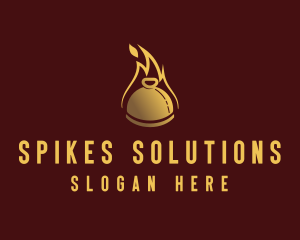 Restaurant Dining Cloche Flame logo design