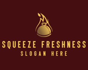 Restaurant Dining Cloche Flame logo design