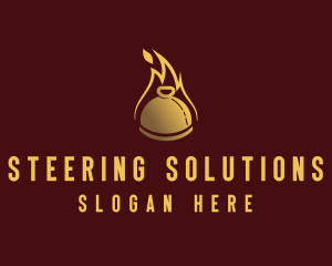 Restaurant Dining Cloche Flame logo design