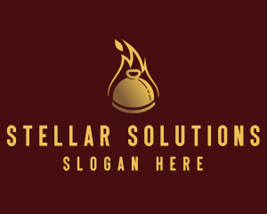 Restaurant Dining Cloche Flame logo design