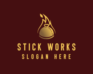 Restaurant Dining Cloche Flame logo design