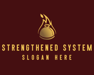 Restaurant Dining Cloche Flame logo design