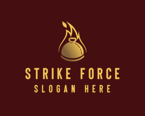 Restaurant Dining Cloche Flame logo design