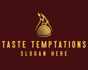 Restaurant Dining Cloche Flame logo design